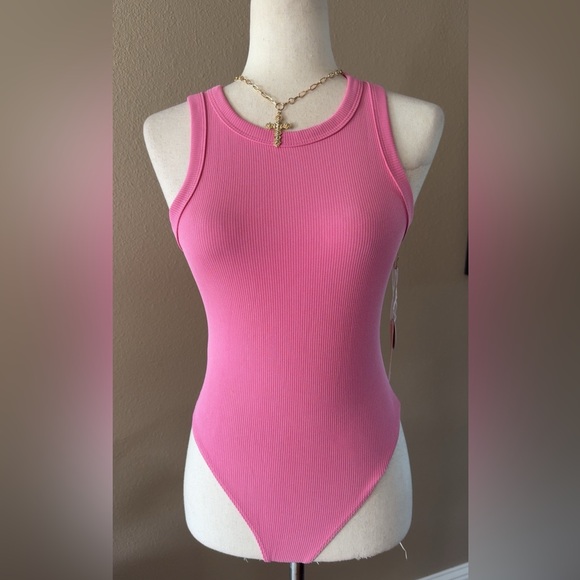 Pink Ribbed Bodysuit - Picture 2 of 7
